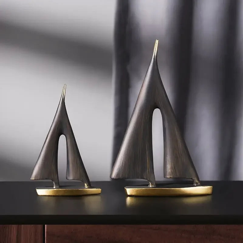 Smooth Sailing Sailboat Home Decor Ornament Living Room Decoration Bedroom Desktop Decoration Resin Craft Gift